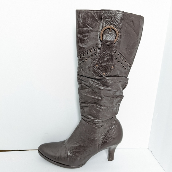 Cat pard leather knee high boots - Picture 2 of 16